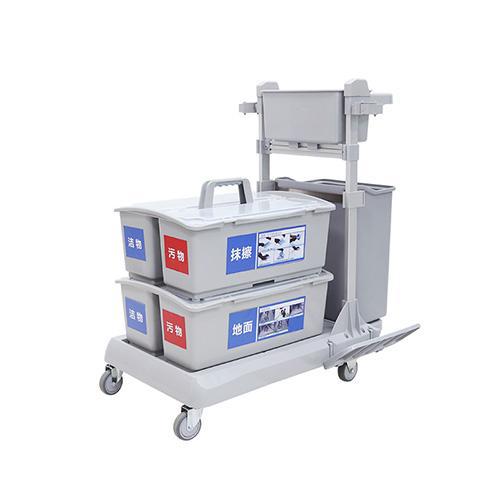 靈動(dòng)型平推系統(tǒng)清潔車(chē) 配垃圾桶、2個(gè)含標(biāo)貼雙格桶 JD G223